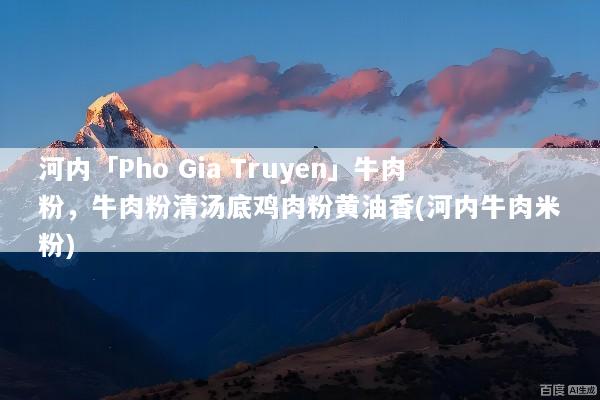 河内「Pho Gia Truyen」牛肉粉，牛肉粉清汤底鸡肉粉黄油香(河内牛肉米粉)